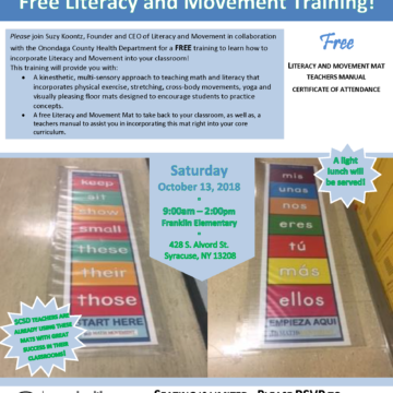 Literacy and Movement Training- October 13th